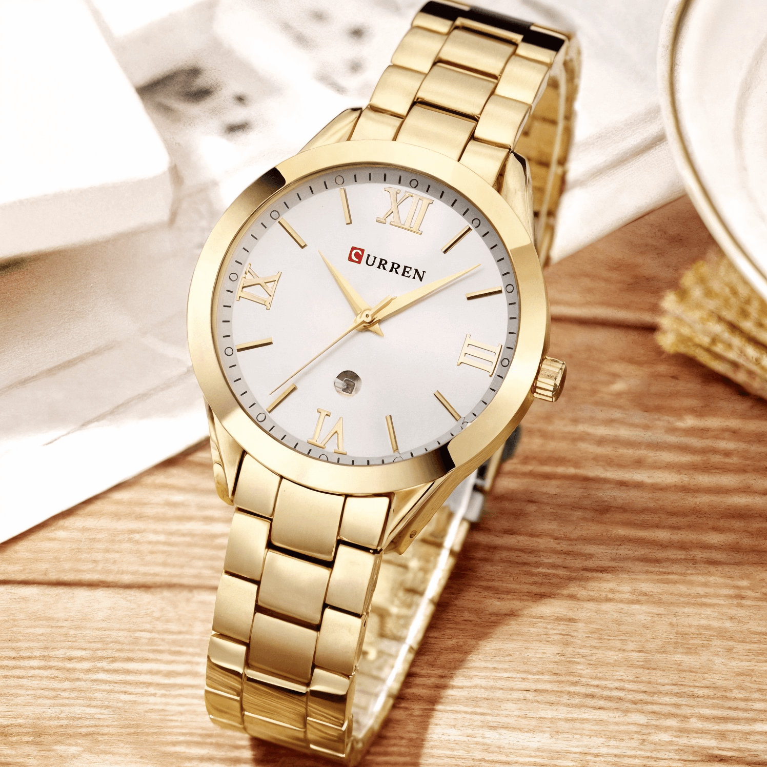 Relógio Curren Aurora Feminino Dourado - UseCurren
