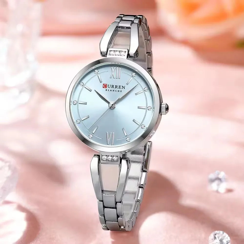 Relógio Curren Feminino Safira Prata - UseCurren