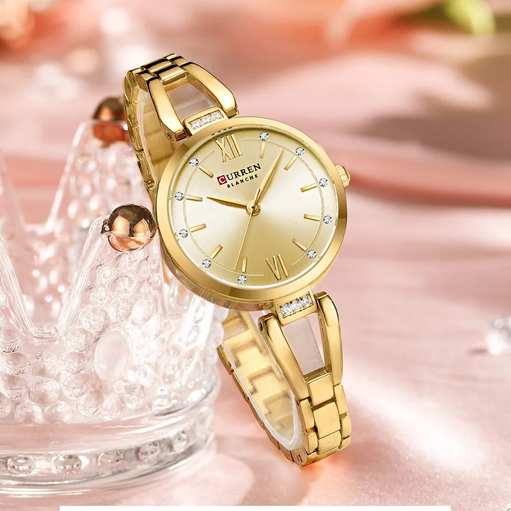 Relógio Curren Feminino Safira Dourado - UseCurren