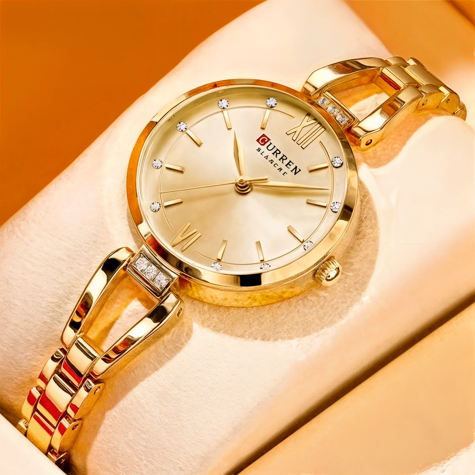 Relógio Curren Feminino Safira Dourado - UseCurren